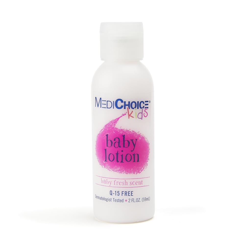 MediChoice Baby Lotion Hypoallergenic and Moisturizing Formula for Sensitive Skin Fresh Scent Flip Top Bottle pH-balanced for Gentle Hydration 2 oz. BL4020 Case 144