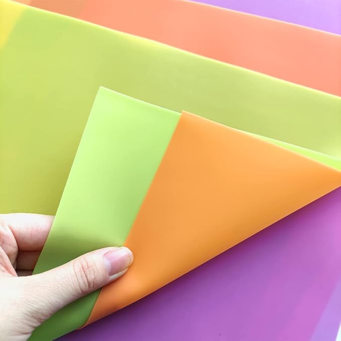6 Pcs Colorful Jelly Sheets Candy Color Transluscent Vinyl Sheets