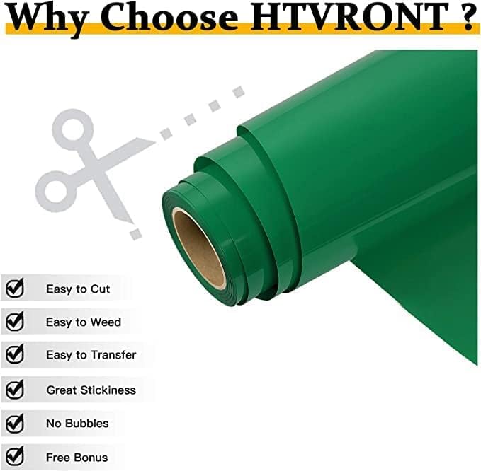 HTVRONT Heat Transfer Vinyl Green HTV Rolls, HTV Vinyl