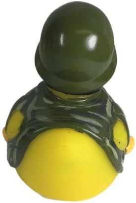 3" Soldier Rubber Duck [Sealed Hole, Floats Upright] - Baby Safe Bathtub Bathing Toy
