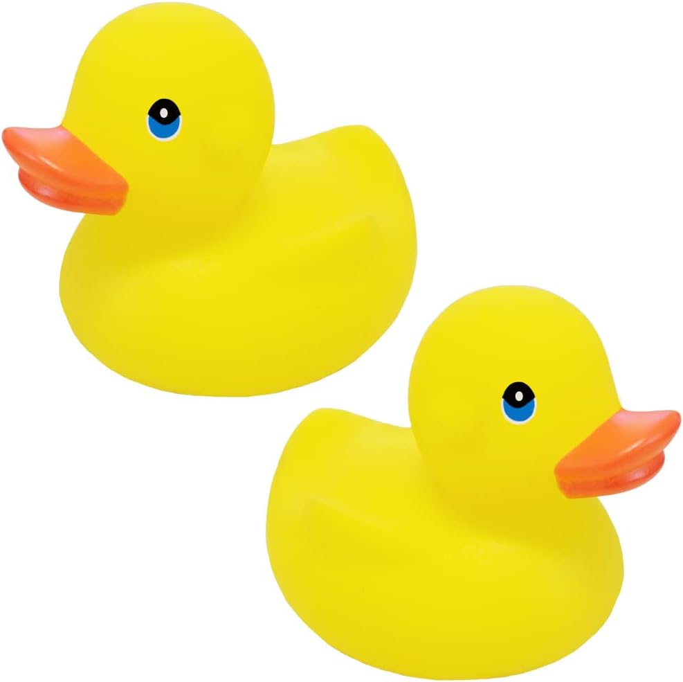 Yellow Rubber Duck Toy Duckies for Kids, Bath Birthday Gifts Baby Showers Classroom Incentives, Summer Beach and Pool Activity, 3.5" Inch (4-Pack)