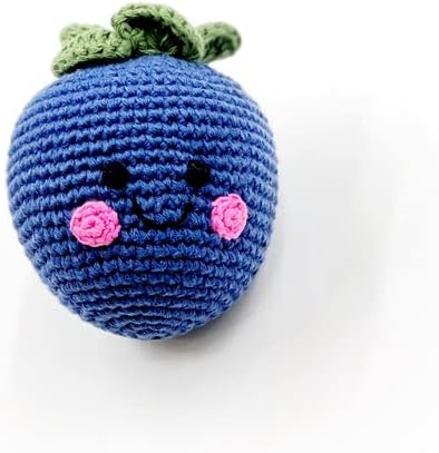 Pebble | Handmade Friendly Blueberry Rattle | Crochet | Fair Trade | Pretend | Imaginative Play | Woodlands | Rattle | Machine Washable
