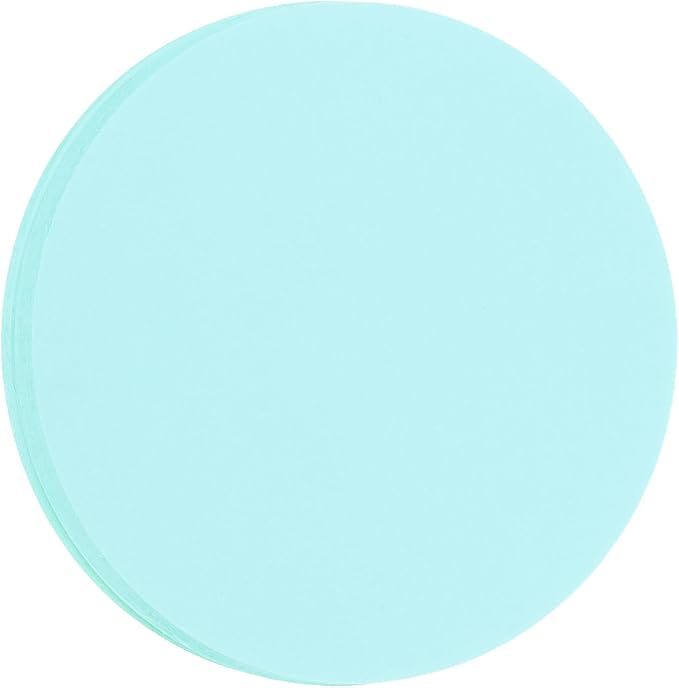 MECCANIXITY 60 PCS Light Blue Color Circle Cutouts Paper 7 Inch Round Card