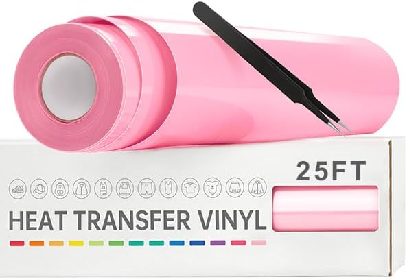 VinylRus Heat Transfer Vinyl-12” x 25FT Iron on Vinyl Roll