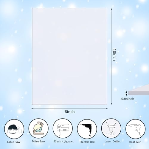 Zonon 5 Pcs Polycarbonate Clear Plastic Sheets