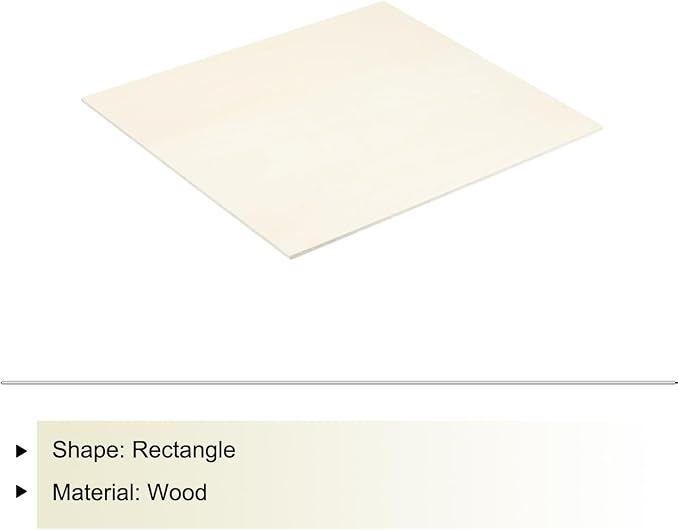 MECCANIXITY Basswood Sheet 7.9 x 7.9 x 0.2 Inch Unfinished Wood Boards Plywood