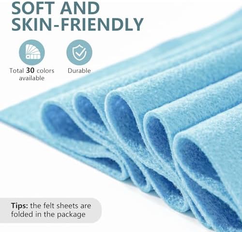 Baby Blue Felt Fabric 36'' X 36'', 1.4mm Large Felt Sheets Soft Durable Crafts