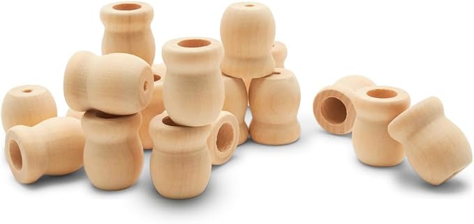 Bean Pot Candle Cups, 1 Inch, 7/16 Inch Hole, Wood Turnings