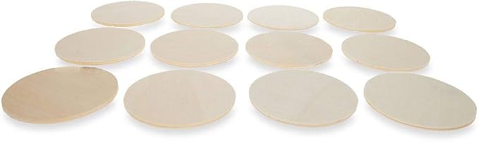 12 Unfinished Wooden Shapes Craft Cutouts DIY Unpainted 3D Plaques 3 Inches