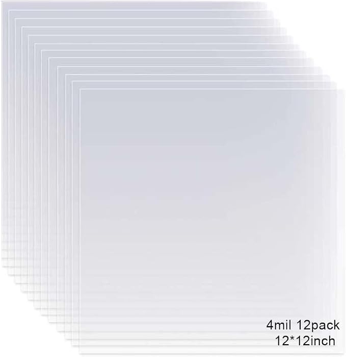 12 Pack 4 Mil Clear Mylar Stencil Sheets, Reusable Template Material, Make Your