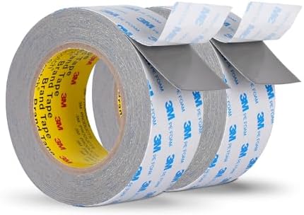 3M Double Sided Tape Heavy Duty 2'' × 20 Ft 2 Pack PE Foam Mounting Tape | LED