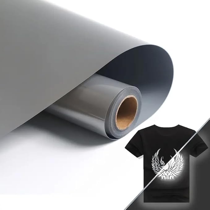 HTVVETUR Reflective Heat Transfer Vinyl Roll 12 Inch by 5 Feet Iron on DIY