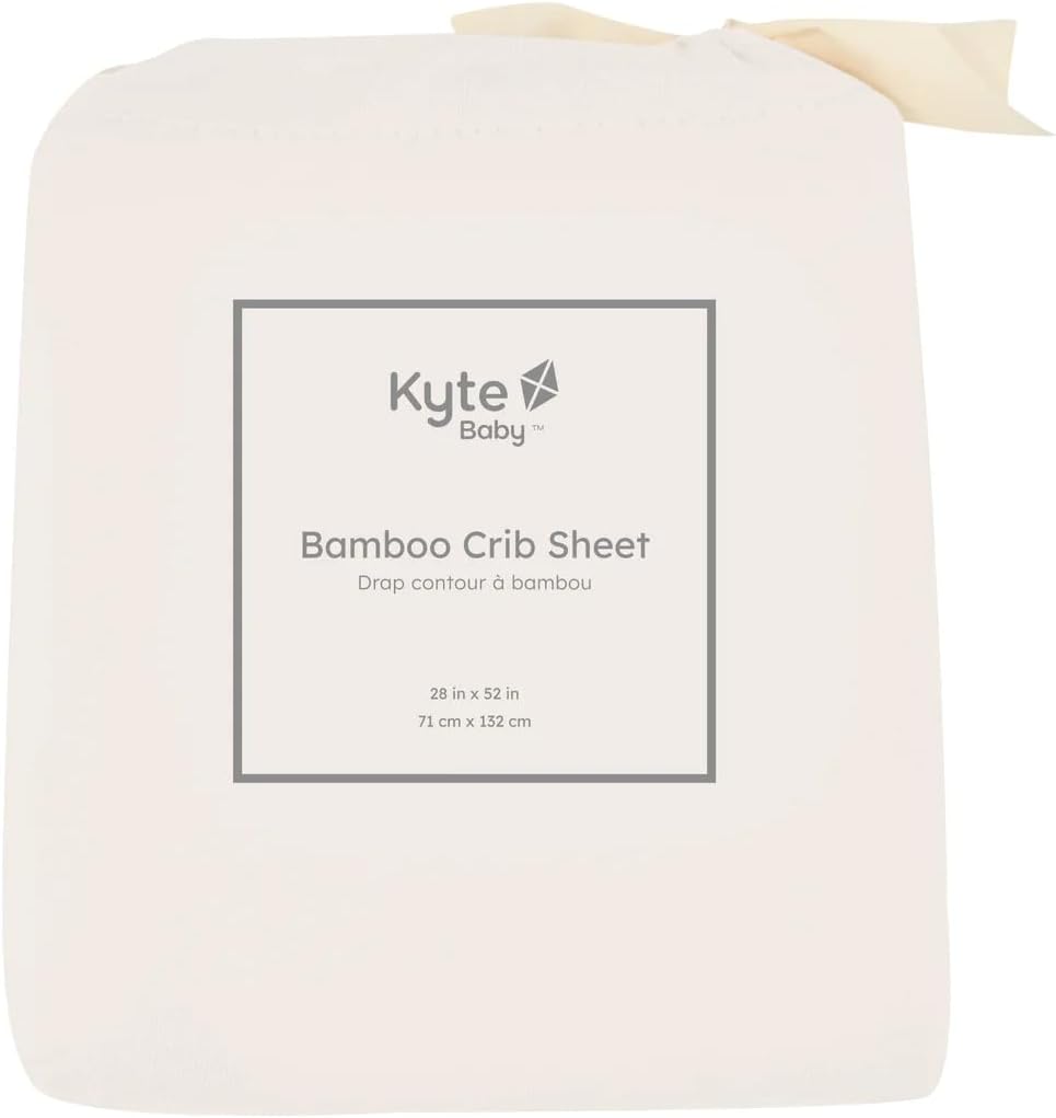 Kyte Baby Soft Crib Sheet - Standard Fitted Crib Sheet Made with Rayon from Bamboo, Ultra-Gentle and Breathable (Oat)