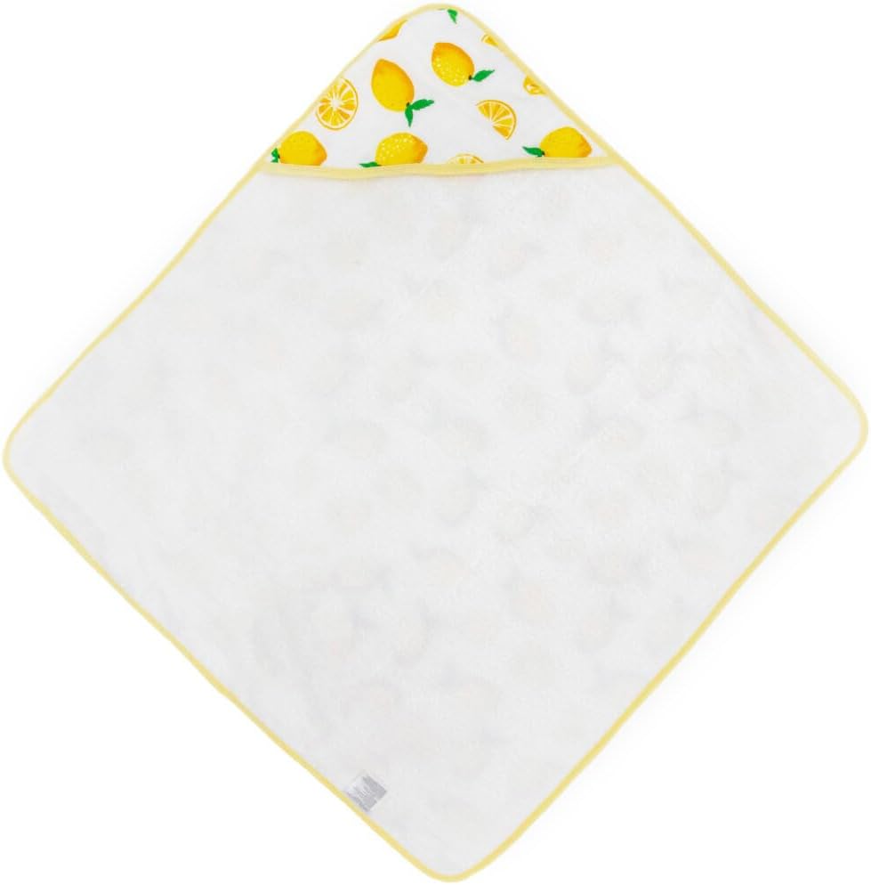 Little Unicorn Premium Infant Hooded Bath Towel| Soft & Absorbent Cotton & Terry Fabric for Newborns (Lemon)