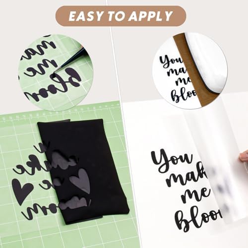 Black HTV Iron on Vinyl Rolls, Silhouette or Heat Press Machine