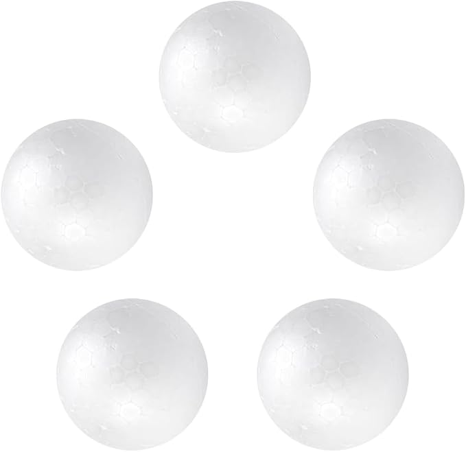 Crafjie 5-Pack 2.36Inch Craft Foam Balls White Smooth Polystyrene Foam Ball |