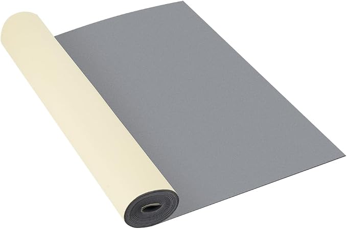 BENECREAT 79x16 Inch EVA Foam Rubber Roll Adhesive, 1mm Gray Adhesive Foam
