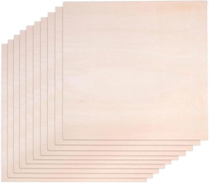 10pcs Balsa Wood Sheets Ply, 100/200/300mm Long Solid Wood Boards, 1-8mm Thin