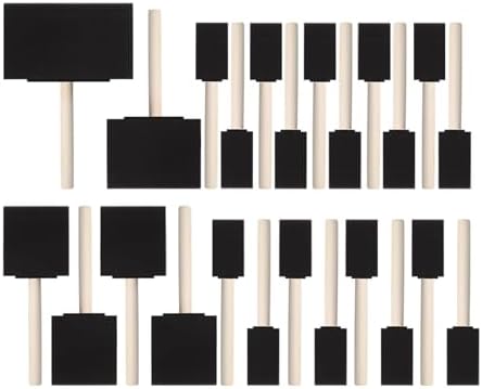 24 Pcs Foam Paint Brushes Set, Sponge Paint Brush, Wooden Handles Foam Brush