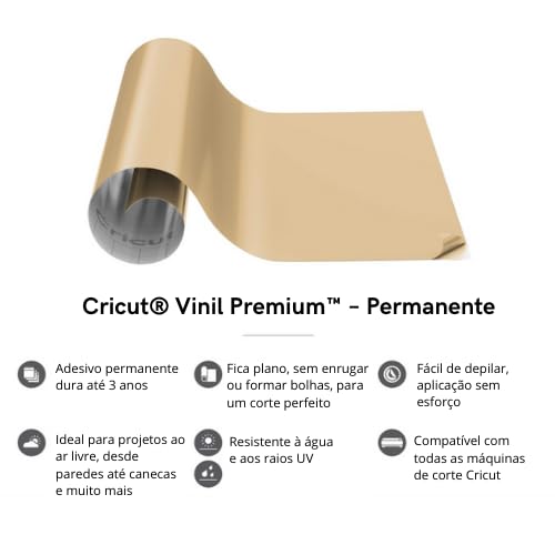 Cricut Premium Permanent Vinyl Roll 2-Pack Silver & Gold