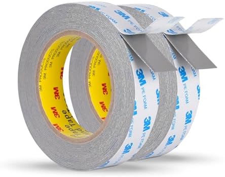 3M Double Sided Tape 1'' × 20 Ft 2 Pack Removable PE Foam Tape Heavy Duty |