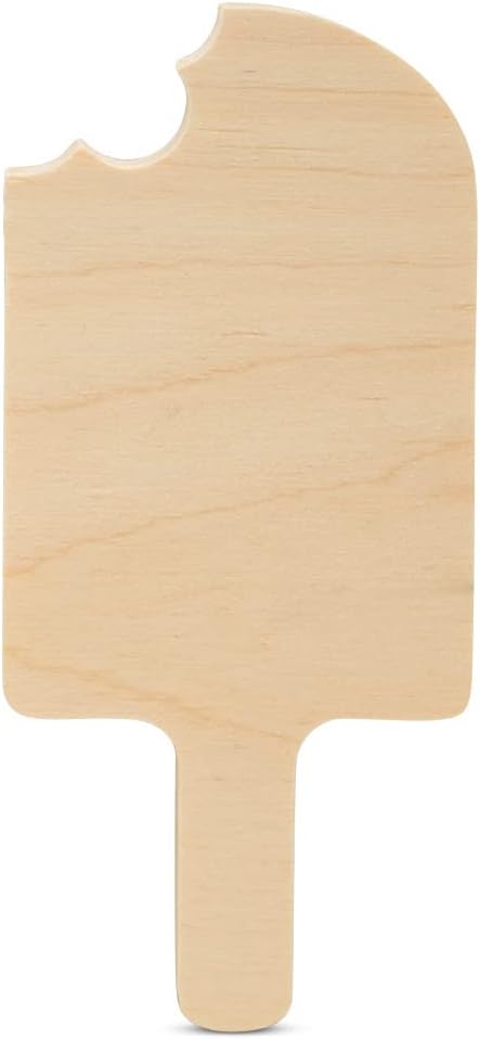 Chunky Popsicle Cutout 4-inch, 1/2 inch Thick, Unfinished Wood Crafts