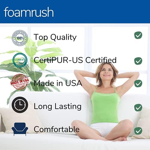 FoamRush 1" x 36" x 36" Premium Quality Upholstery Foam Cushion High Density