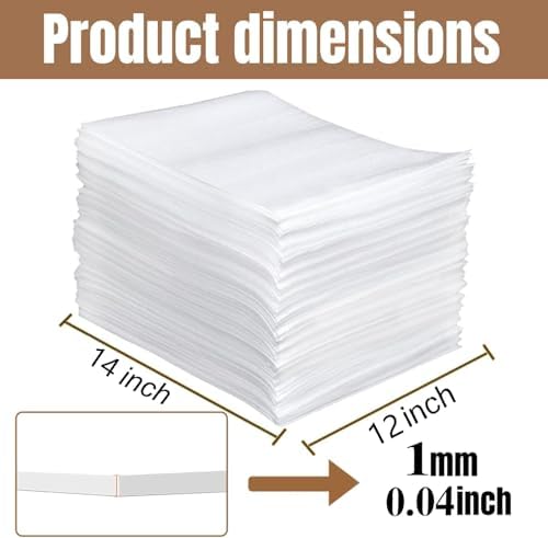 50 Pack 12'' x14'' 1MM Cushion Foam Pouches