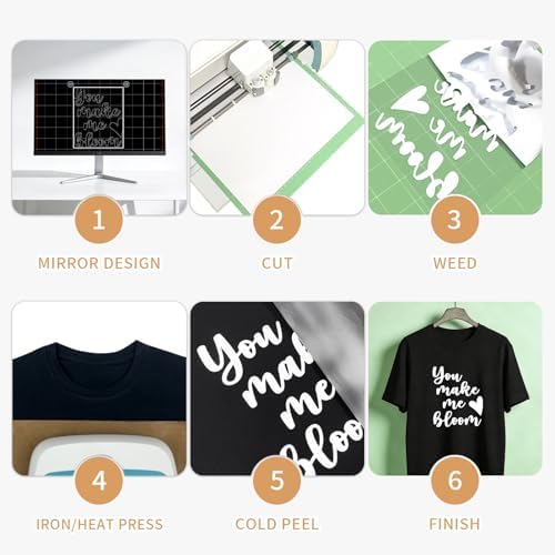 White HTV Iron on Vinyl Rolls, Silhouette or Heat Press Machine