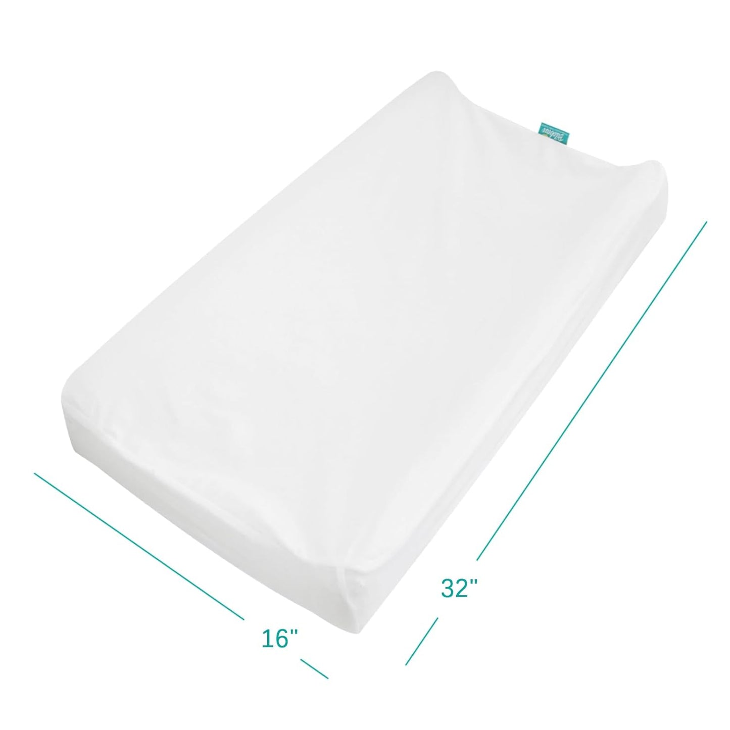 Changing Pad Cover Waterproof, 2 Pack Diaper Change Table Sheets for Baby Boys Girls, Fitted Cradle Sheets for 32"x16" Contoured Pad, Breathable & Ultra Soft, White