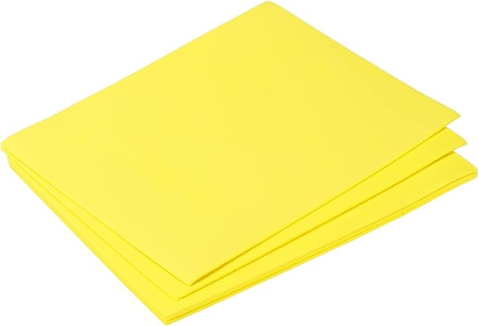 MECCANIXITY EVA Foam Sheets Yellow 7.6 Inch x 5.9 Inch 2mm Thickness