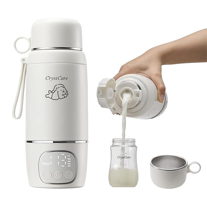 Portable Bottle Warmer, Milk Warmer for Baby with Fast Heating,16000mAh Long Battery Life for Baby on The Go,17 Oz for Travel,Car and Airplane