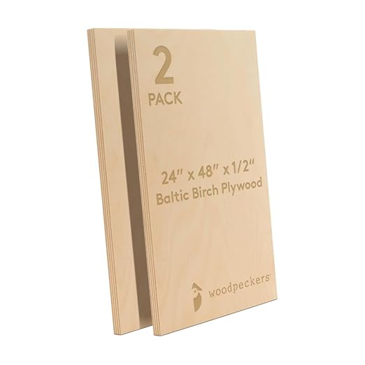 Baltic Birch Plywood 24 x 48 x 1/2 Inch - 12 mm Craft Wood