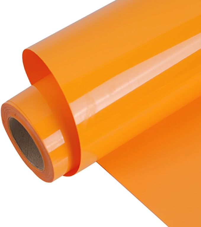 FUNKAKA Light Orange HTV Heat Transfer Vinyl Rolls, Adhesive HTV Vinyl