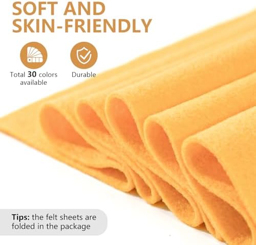 Butter Yellow Felt Fabric 36'' X 36'', 1.4mm Large Felt Sheets Soft Durable