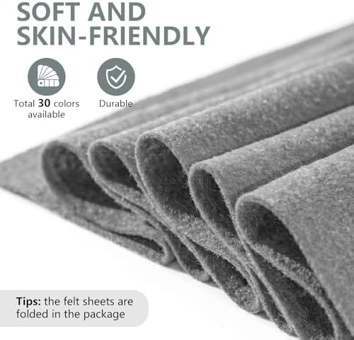 Dark Gray Felt Fabric 36'' X 36'', 1.4mm Large Felt Sheets Soft Durable Crafts
