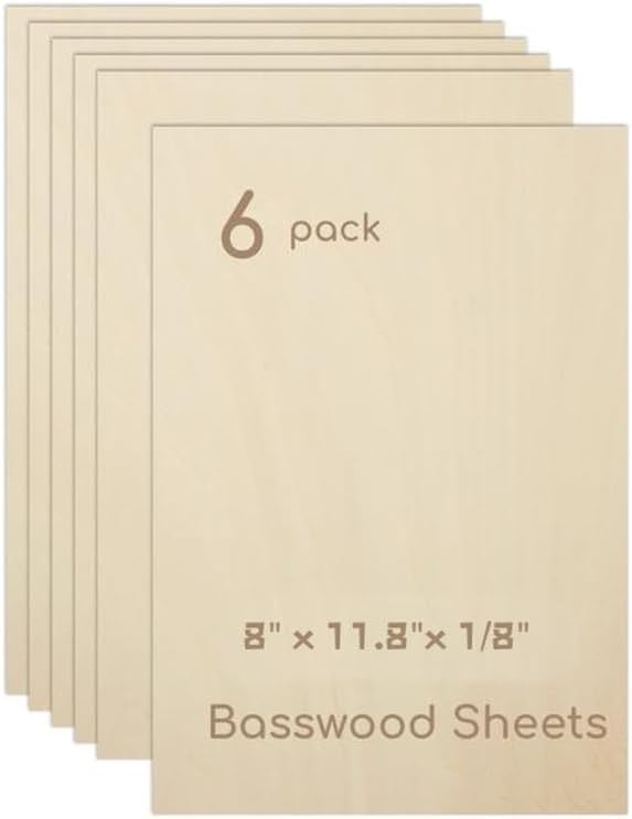 6 Pack Plywood Sheets, Unfinished Wood Boards Blanks