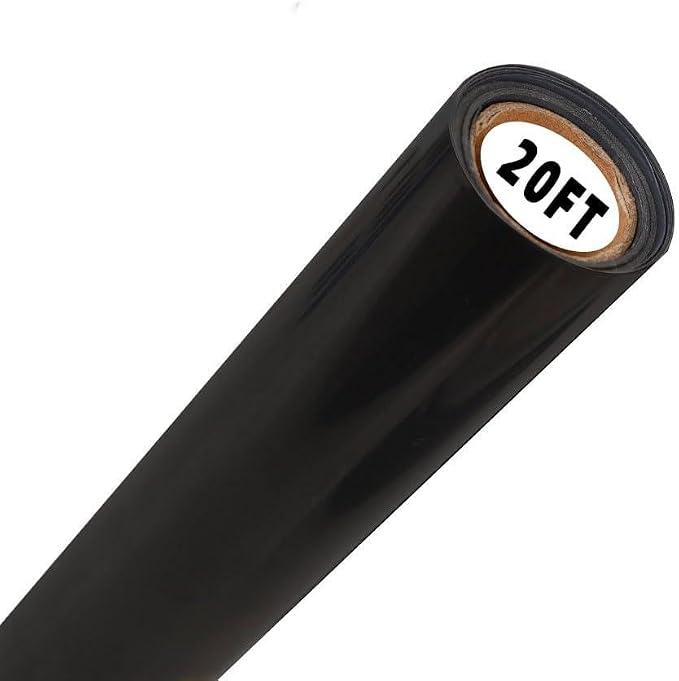 FUNKAKA Heat Transfer Vinyl Reflective Black HTV Roll, Reflective HTV Vinyl
