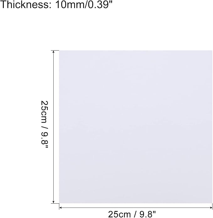 MECCANIXITY EVA Foam Sheets White 9.8 Inch x 9.8 Inch 10mm Thick Crafts Foam