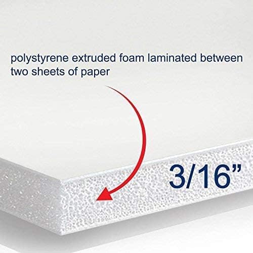Foam Board 16 x 20 x 3/16", Foam Core Board Sheets, Acid Free Foamboard