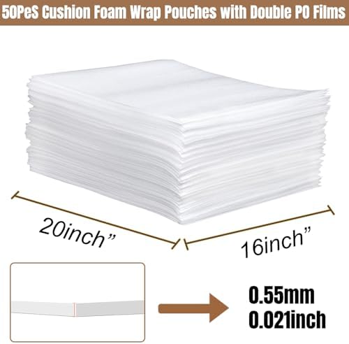 100 Pack 8'' x10'' Large Cushion Foam Pouches