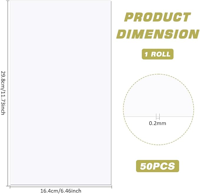 BENECREAT 50 Sheets Heat Resistant Clear Acetate Sheets, 11.7x6.5" PET