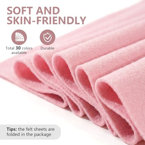 Baby Pink Felt Fabric 36'' X 36'', 1.4mm Large Felt Sheets Soft Durable Crafts