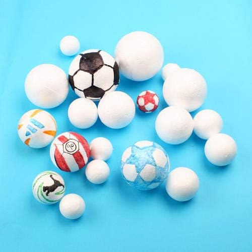 Crafare 2 Inch 28pc White Craft Foam Balls Round Smooth Polystyrene Ball