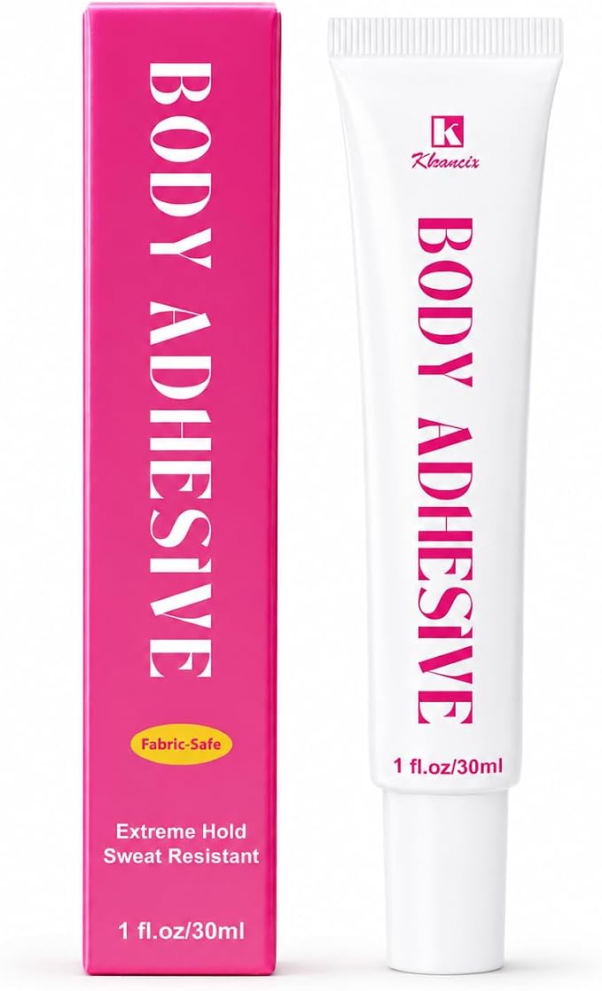 Body Adhesive for Clothes 30ml, Liquid Fashion Tape Alternative for Strapless