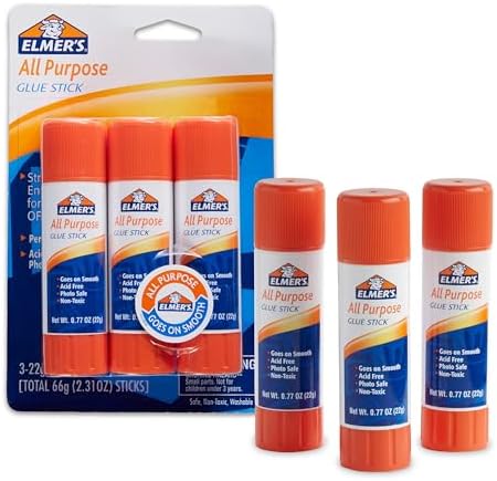 Elmer's All Purpose Glue Sticks, Washable & Non-Toxic, Dries Clear, 22 Grams