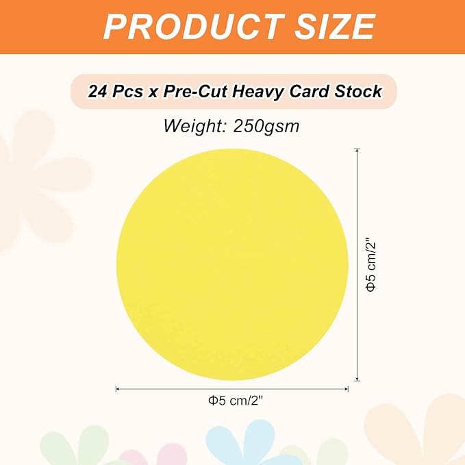 MECCANIXITY 24 Pcs Circle Card Stock, 2 Inch Round Cutouts Paper Thick