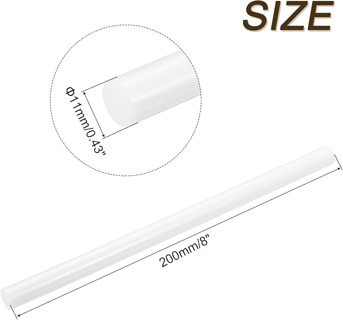 uxcell Mini Hot Glue Sticks for Glue Gun 11mm x 200mm Milky White 12pcs
