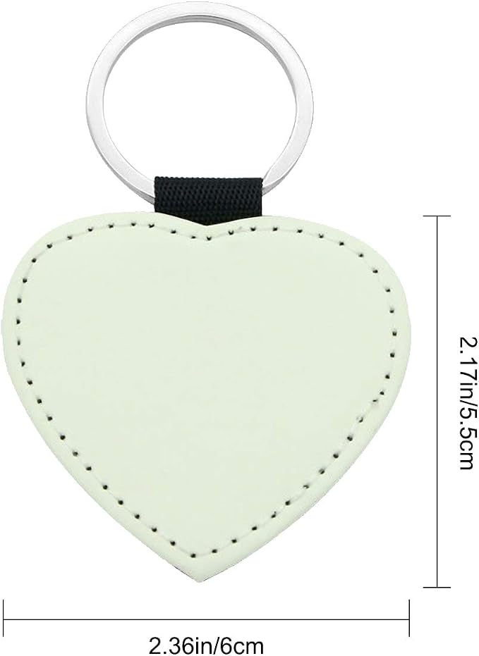 12 Pcs Sublimation Blank Keychains, PU Leather White Keychains Ornament Pendants