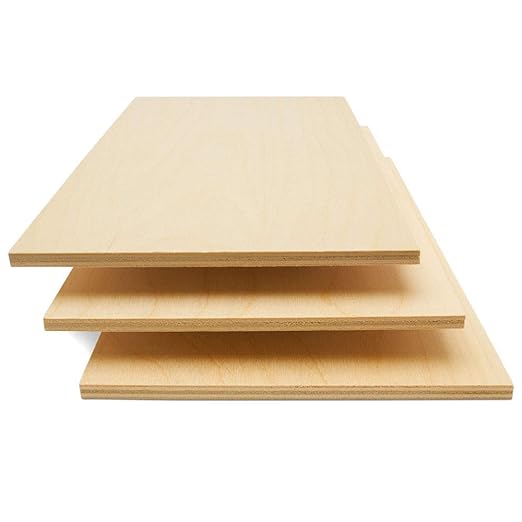 6 mm Baltic Birch Plywood 1/4 x 12 x 24 Inch, Box of 50 B/BB Grade Craft Wood